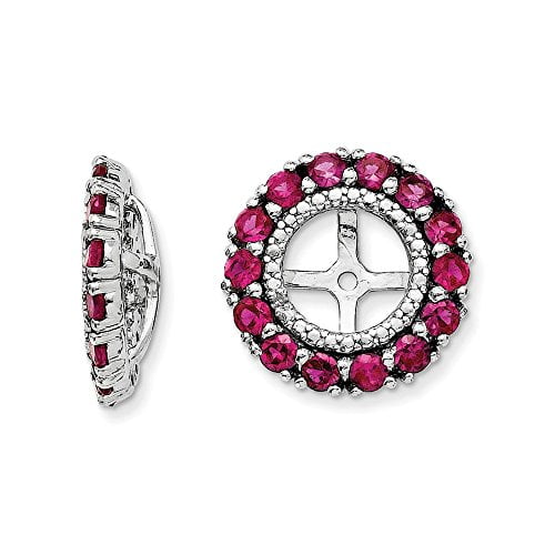 0.01 CTTW, I-J Color, I2 Clarity .925 Sterling Silver Genuine Diamond And Garnet Post Stud Earrings 0.01 CTTW, I-J Color, I2 Clarity .925 Sterling Silver Genuine Diamond And Garnet Post Stud Earrings